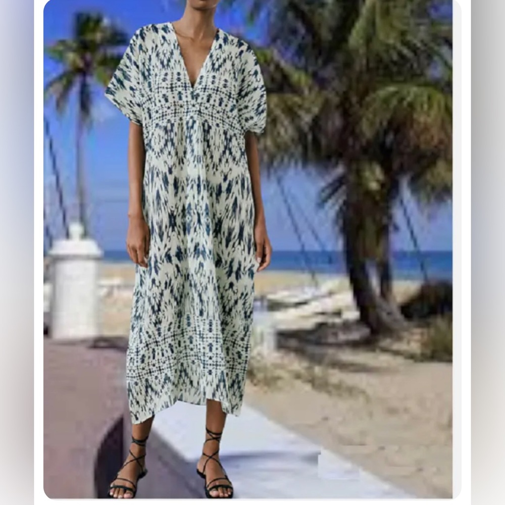 PRINTED RAMIE TUNIC DRESS - Picture 11 of 11
